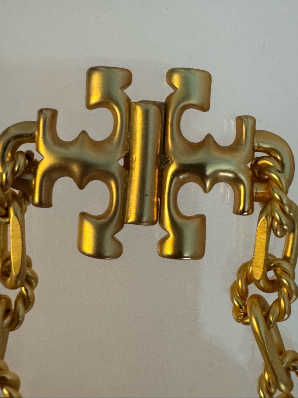 Tory Burch Torsade Signature Bar Chain 18K Gold Plated Brass Bracelet - Picture 3 of 7